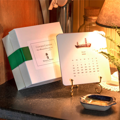 2026 California Calendar with Easel