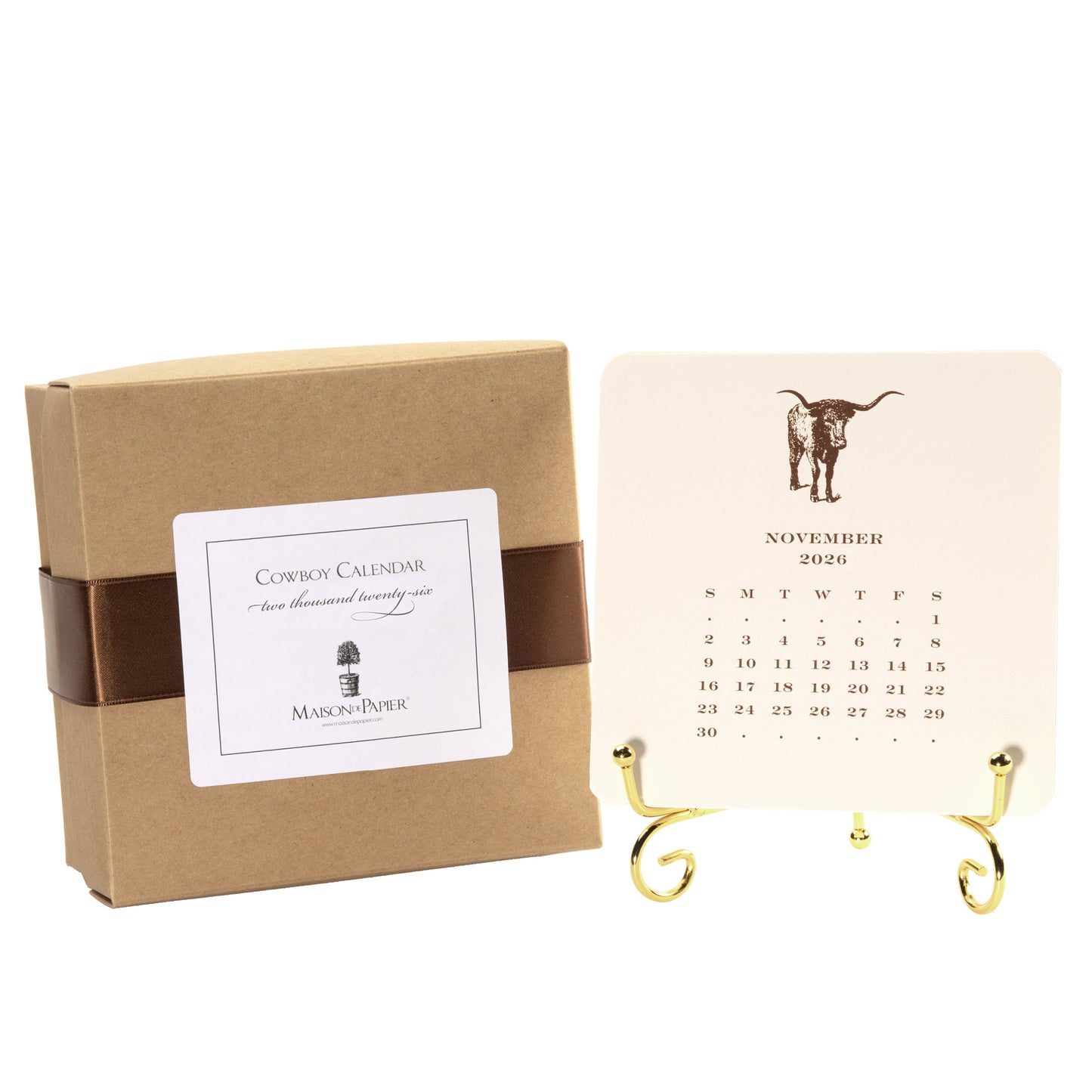 2026 Cowboy Calendar with Easel