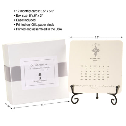 2026 Cross Calendar with Easel