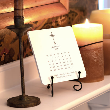 2026 Cross Calendar with Easel