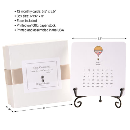 2026 Desk Calendar with Easel
