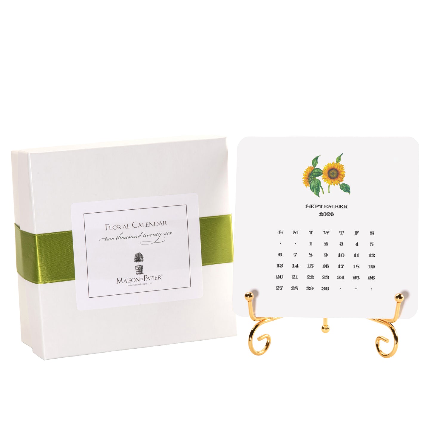 2026 Floral Calendar with Easel