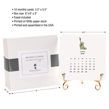 2026 New York Calendar with Easel