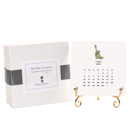 2026 New York Calendar with Easel