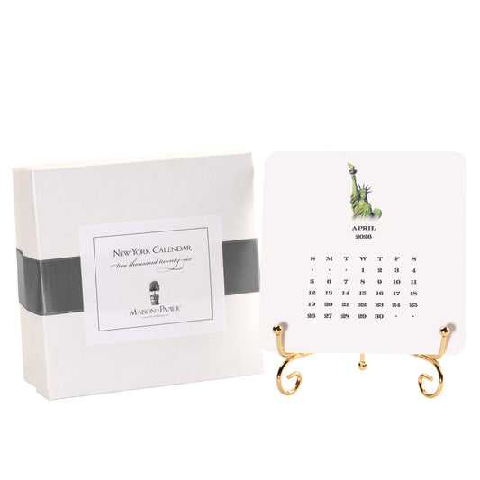 2026 New York Calendar with Easel