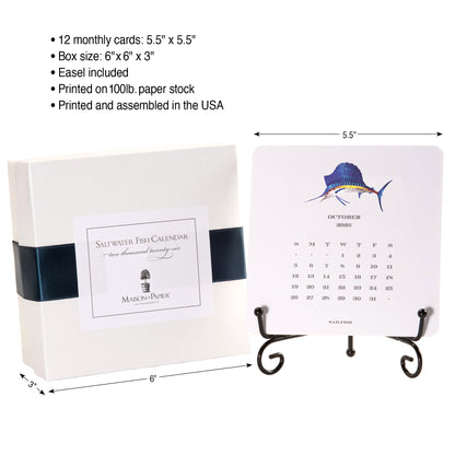 2026 Saltwater Fish Calendar with Easel