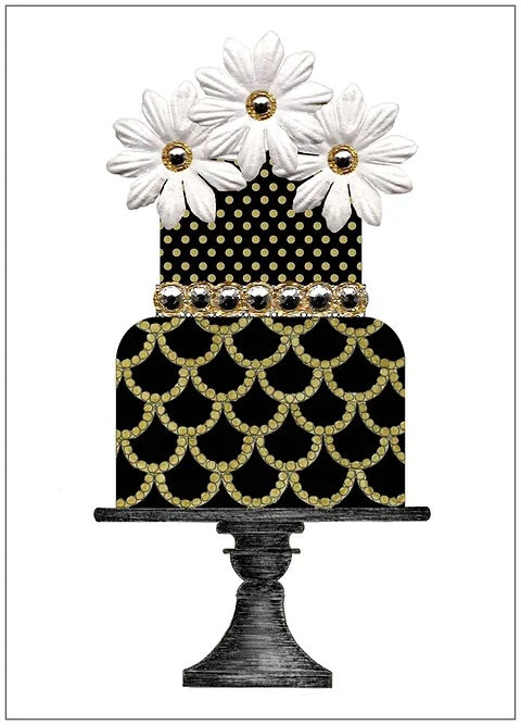 SEH CCC097 - Black & Gold Scalloped Cake