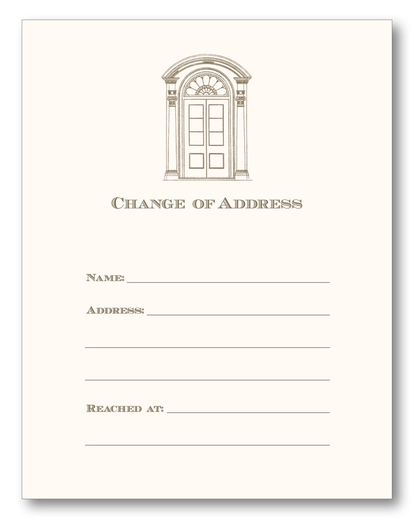 Entryway - Change of Address Note Card