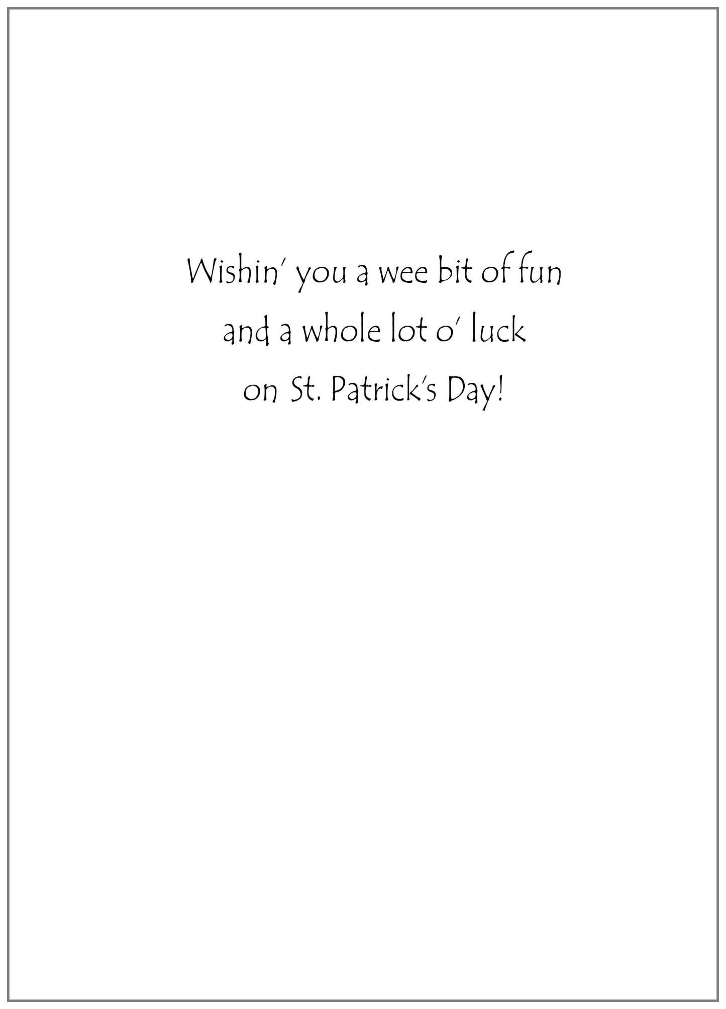 PFRS7868 St. Patrick's Day Card Premium