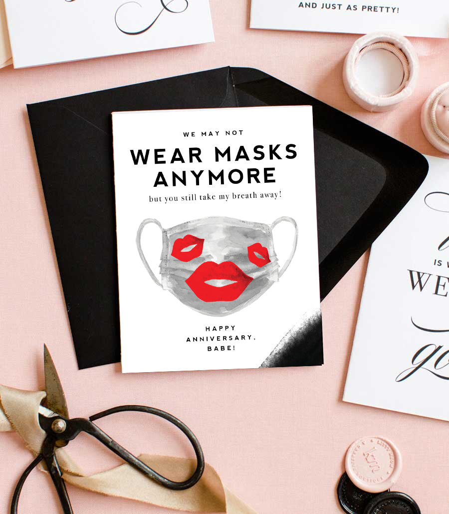 I Wanna Makeout w/You Face Mask - Funny Anniversary Card