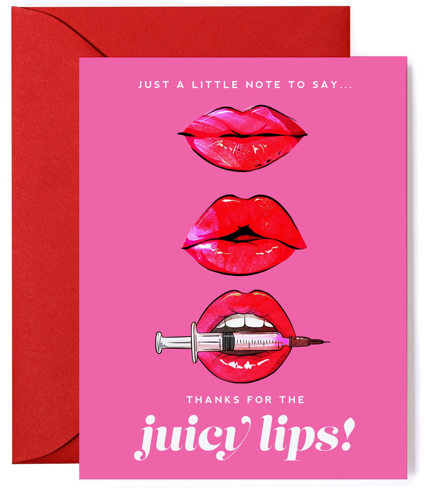 Lip Injector Injector Funny Thank You Greeting Card & Nurse Holiday Thank You Card