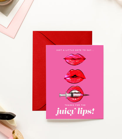 Lip Injector Injector Funny Thank You Greeting Card & Nurse Holiday Thank You Card