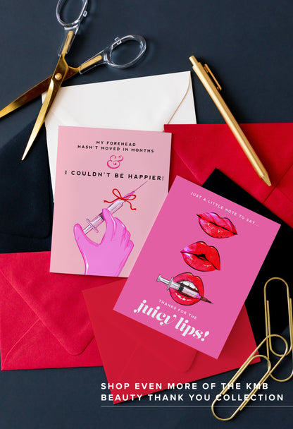 Lip Injector Injector Funny Thank You Greeting Card & Nurse Holiday Thank You Card