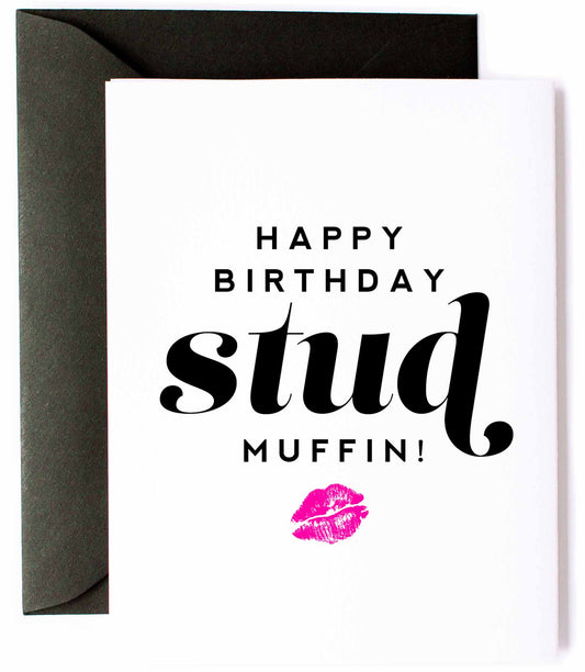 Stud Muffin Funny Happy Birthday Greeting Card for Men