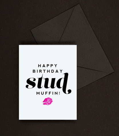 Stud Muffin Funny Happy Birthday Greeting Card for Men