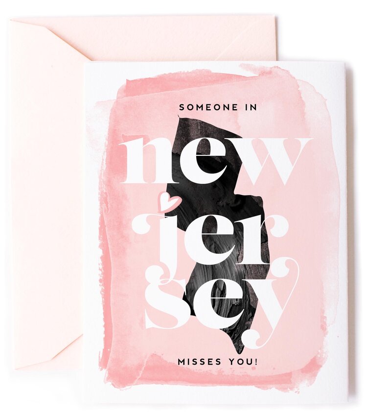 New Jersey Misses You, Thinking of You Love Card