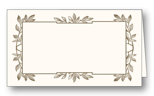 Pewter Leaf Border Place Card