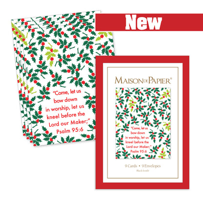 Psalm 95:6 Holly Boxed Note Cards