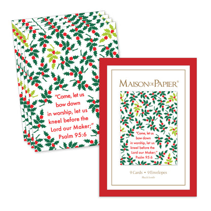 Psalm 95:6 Holly Boxed Note Cards