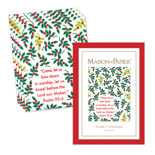 Psalm 95:6 Holly Boxed Note Cards