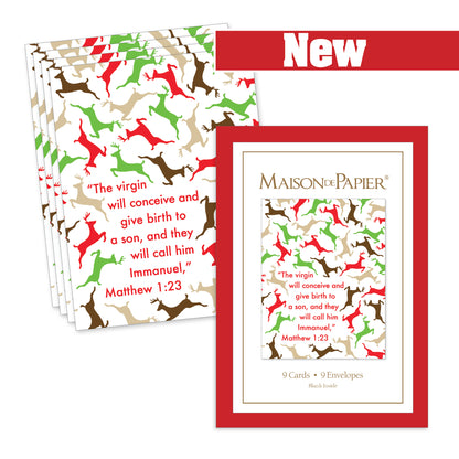 Matthew 1:23 Reindeer Boxed Note Cards