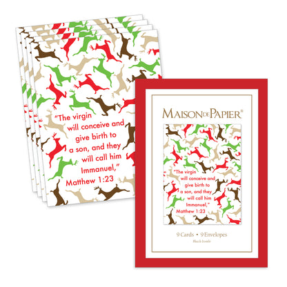 Matthew 1:23 Reindeer Boxed Note Cards