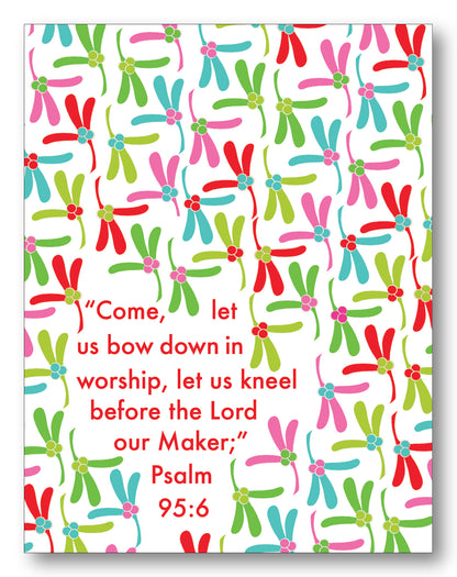 Psalm 95:6 Bright Holly Boxed Note Cards