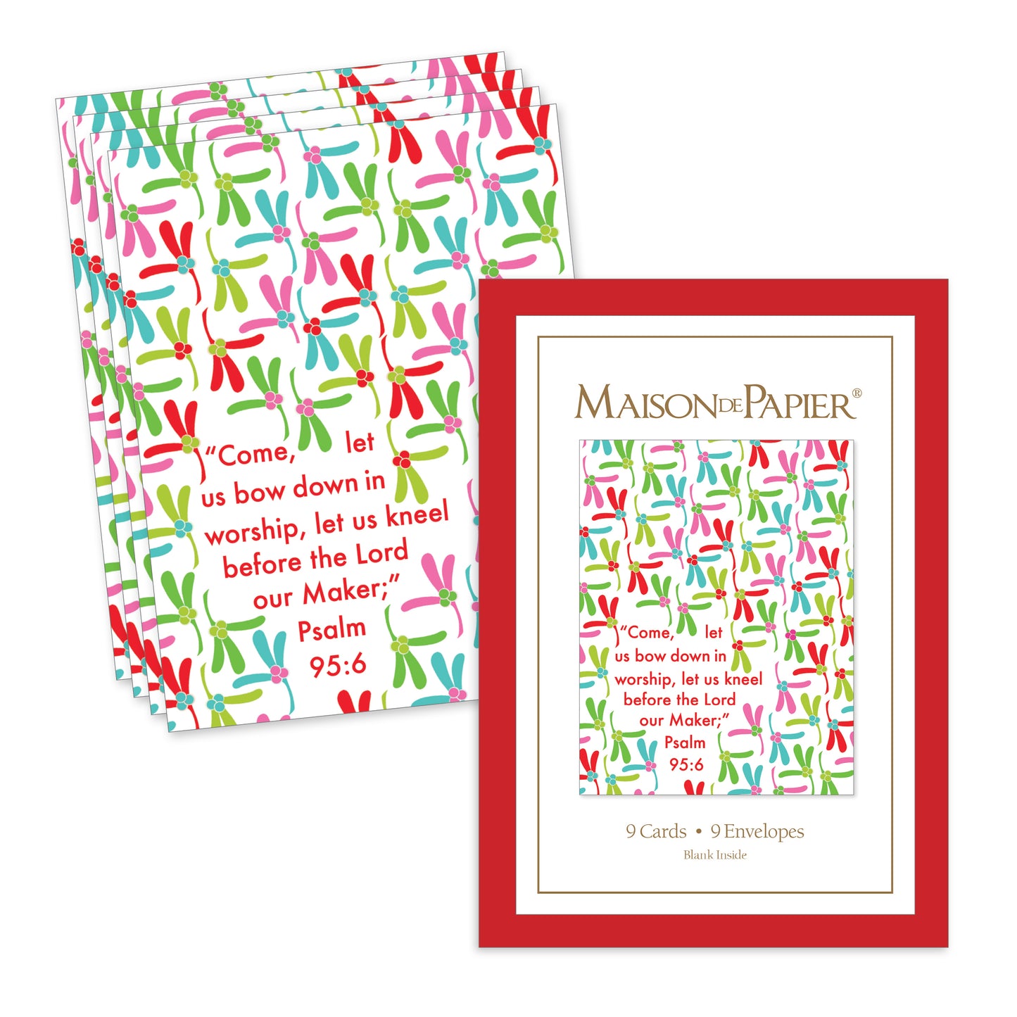 Psalm 95:6 Bright Holly Boxed Note Cards