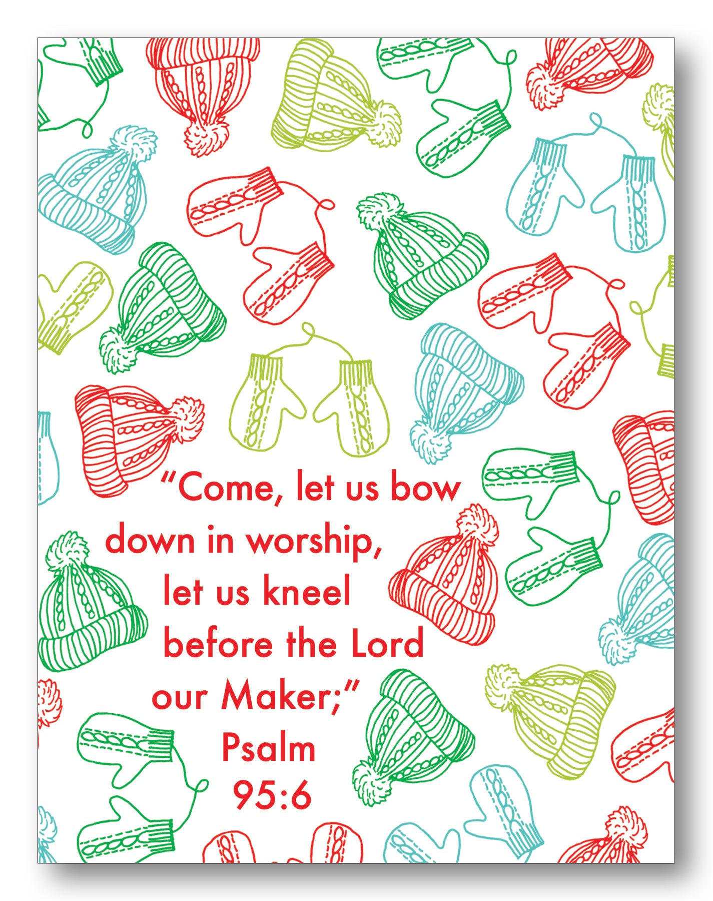 Psalm 95:6 Mittens Boxed Note Cards