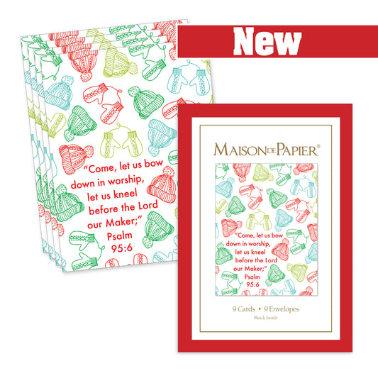 Psalm 95:6 Mittens Boxed Note Cards