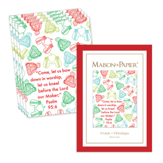 Psalm 95:6 Mittens Boxed Note Cards