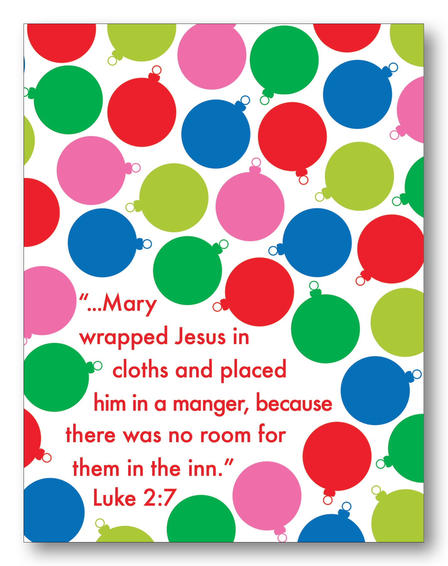 Luke 2:7 Ornaments Boxed Note Cards