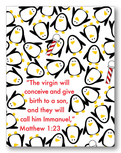 Matthew 1:23 Penguin Boxed Note Cards