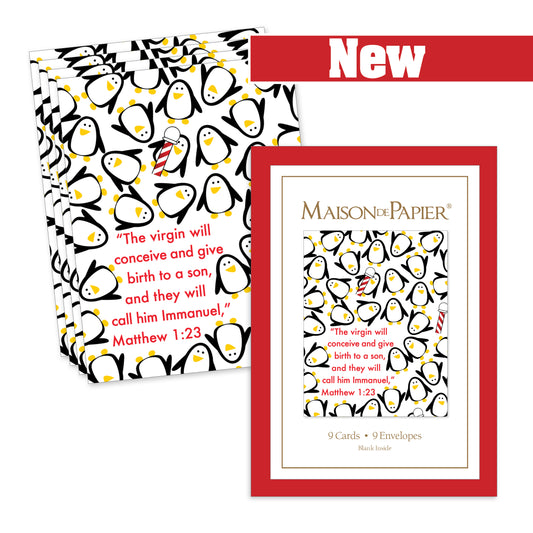 Matthew 1:23 Penguin Boxed Note Cards