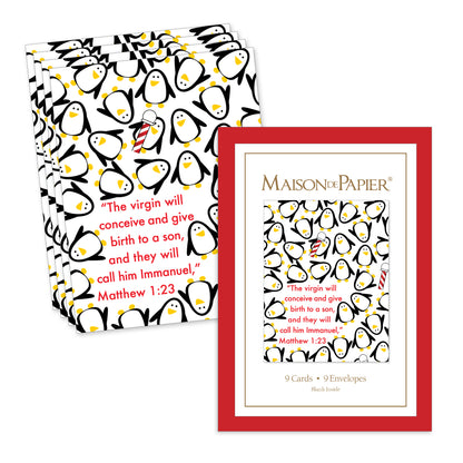 Matthew 1:23 Penguin Boxed Note Cards