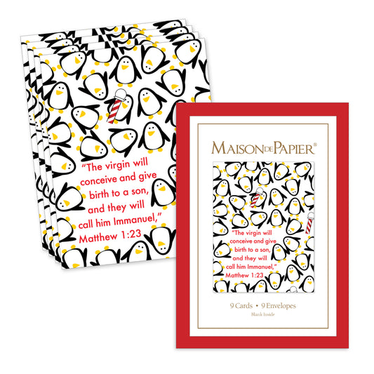 Matthew 1:23 Penguin Boxed Note Cards
