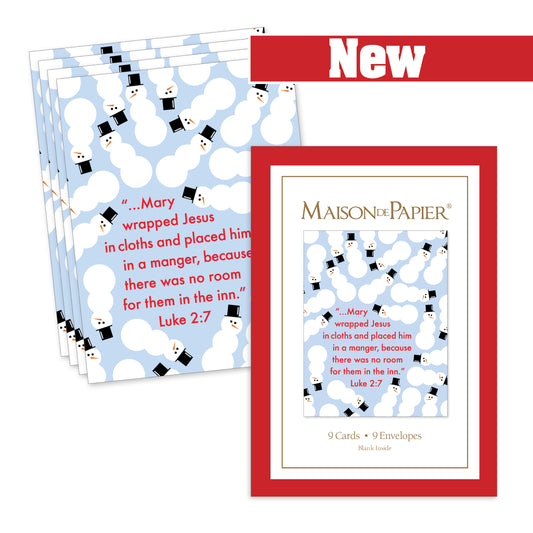 Luke 2:7 Snowmen Boxed Note Cards