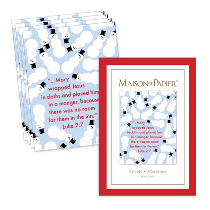 Luke 2:7 Snowmen Boxed Note Cards