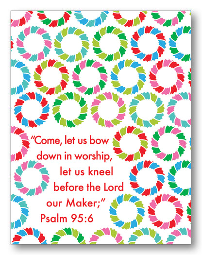 Psalm 95:6 Wreath Boxed Note Cards