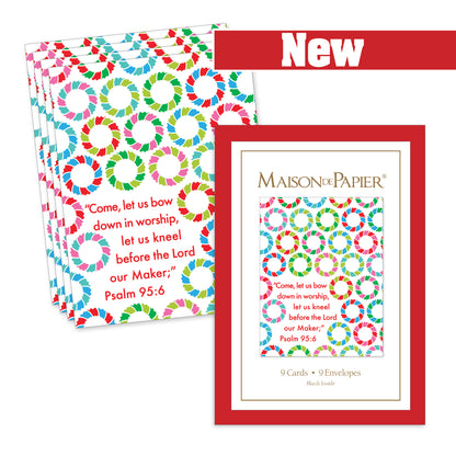 Psalm 95:6 Wreath Boxed Note Cards