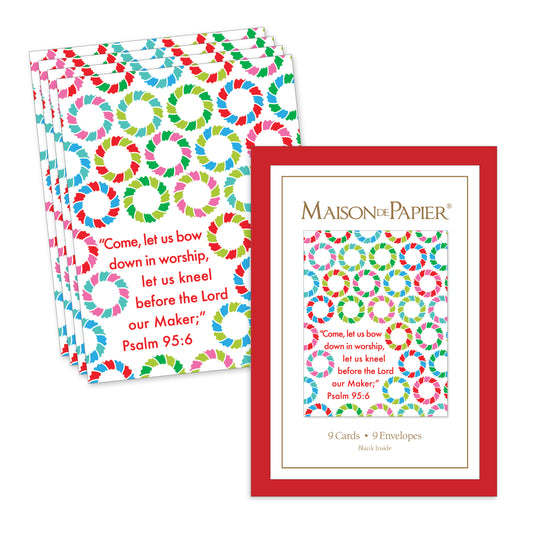 Psalm 95:6 Wreath Boxed Note Cards