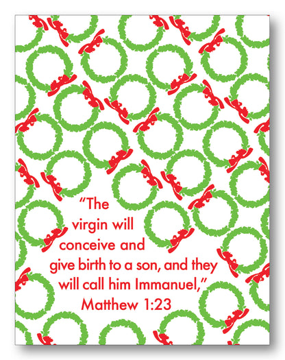 Matthew 1:23 Wreath Boxed Note Cards