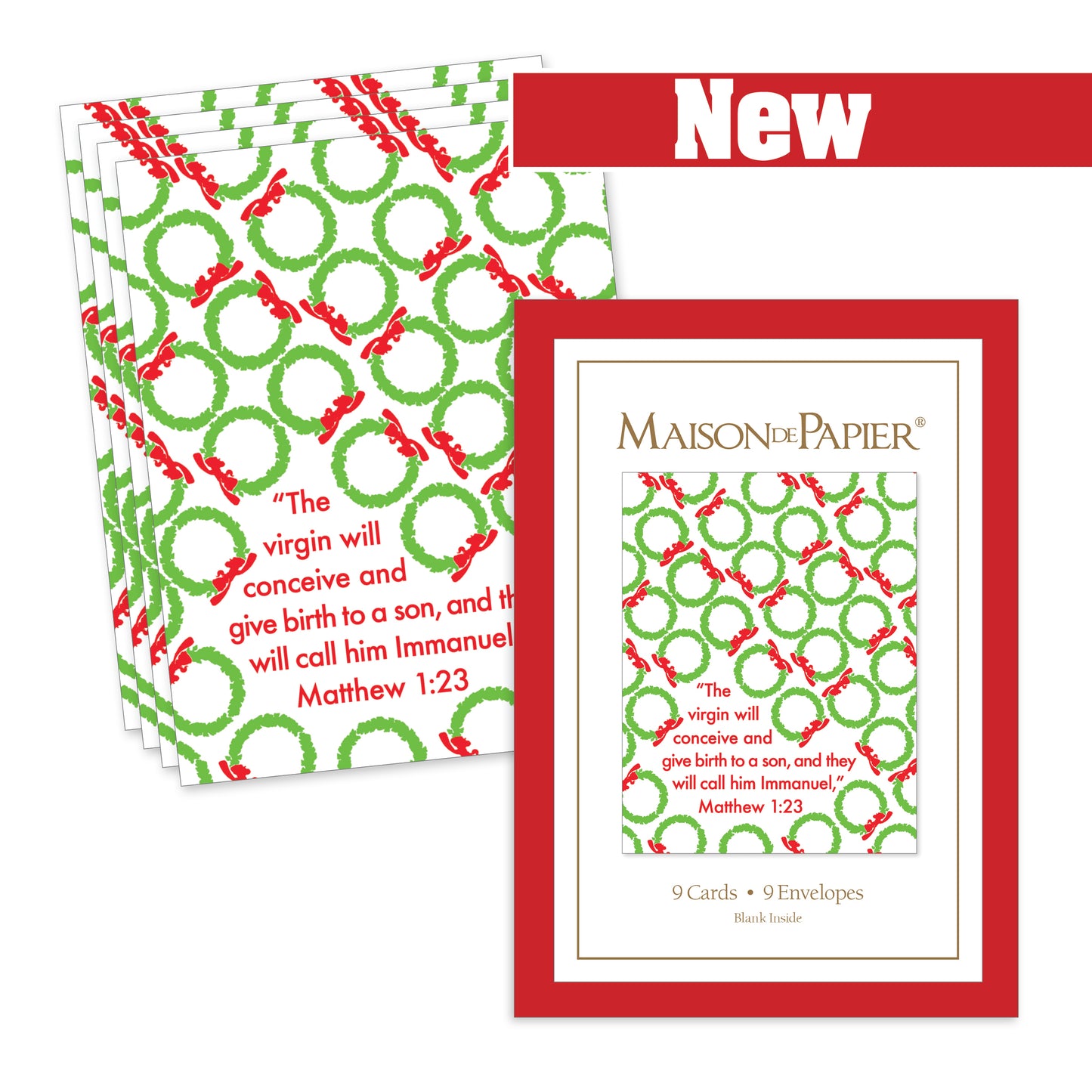 Matthew 1:23 Wreath Boxed Note Cards