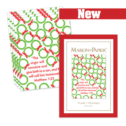 Matthew 1:23 Wreath Boxed Note Cards
