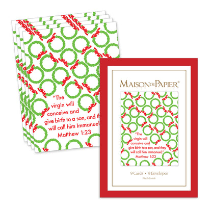 Matthew 1:23 Wreath Boxed Note Cards