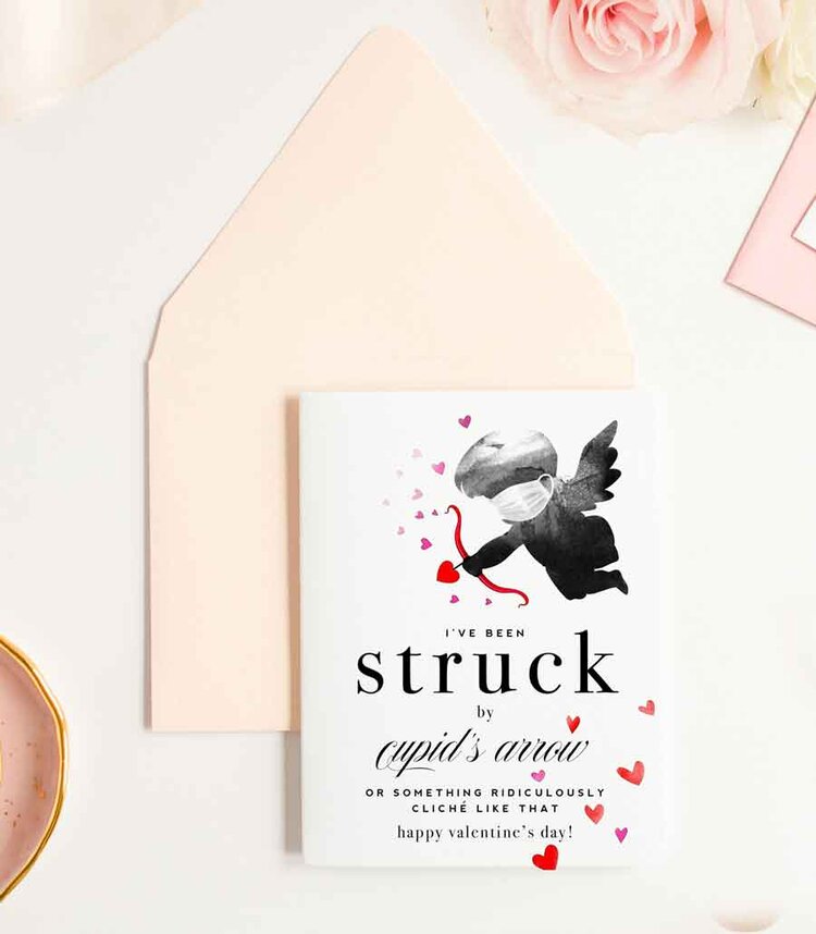 Struck By Cupid's Arrow - Valentine's Day Card