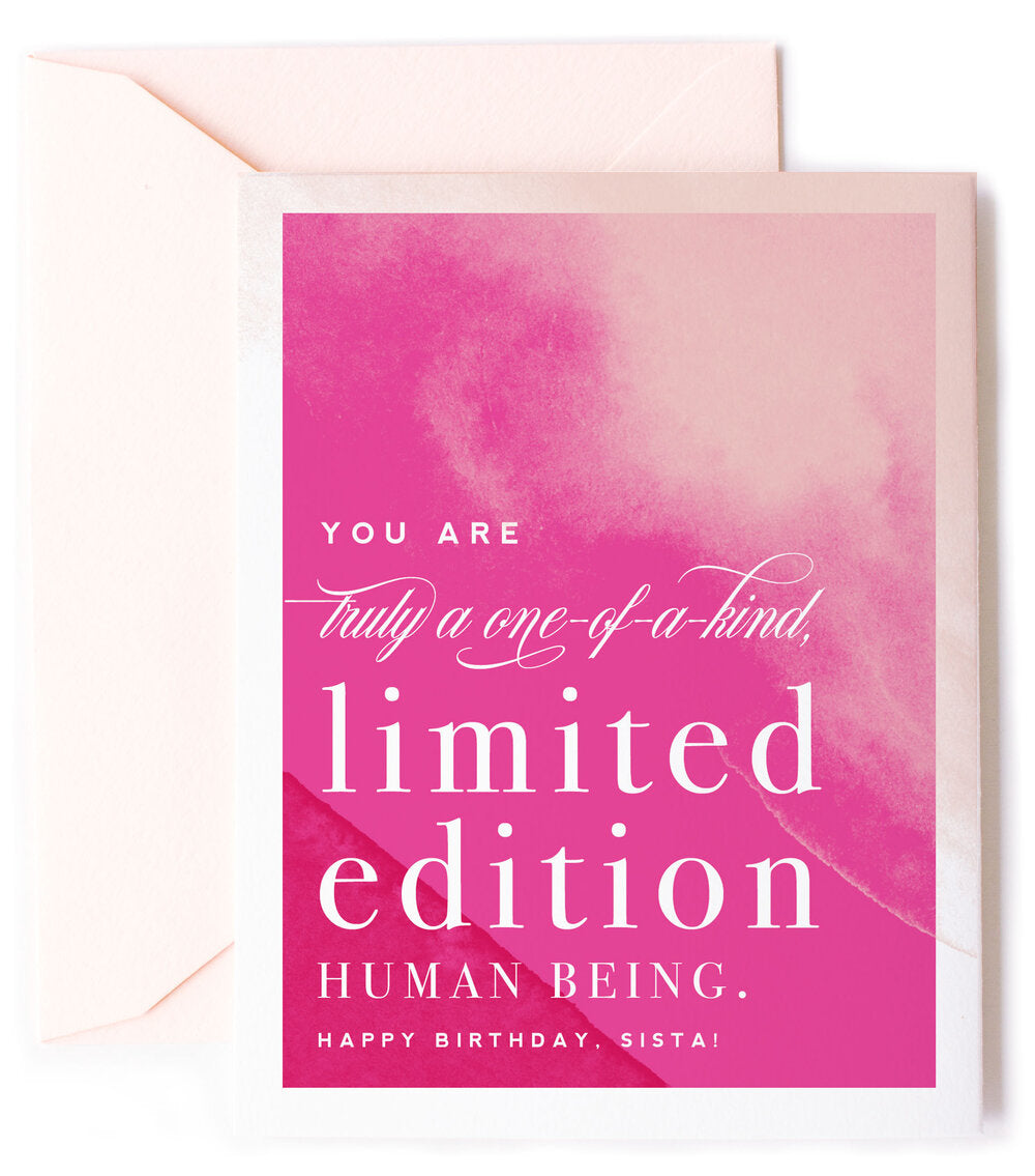 You are Limited Edition, Inspirational Birthday Greeting Card