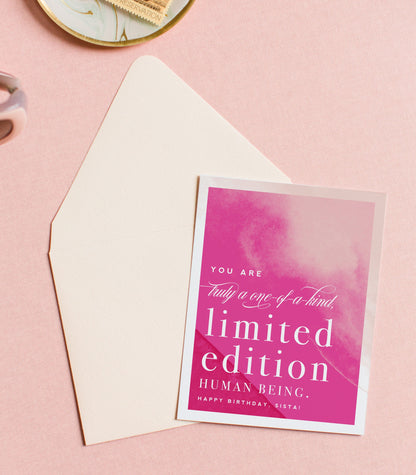 You are Limited Edition, Inspirational Birthday Greeting Card