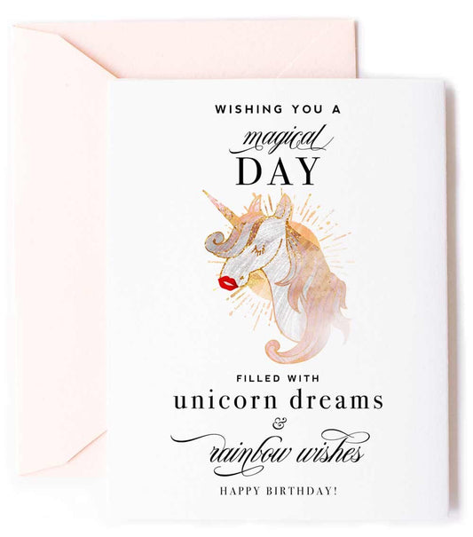 Magical Unicorn Dreams, Inspirational Birthday Greeting Card