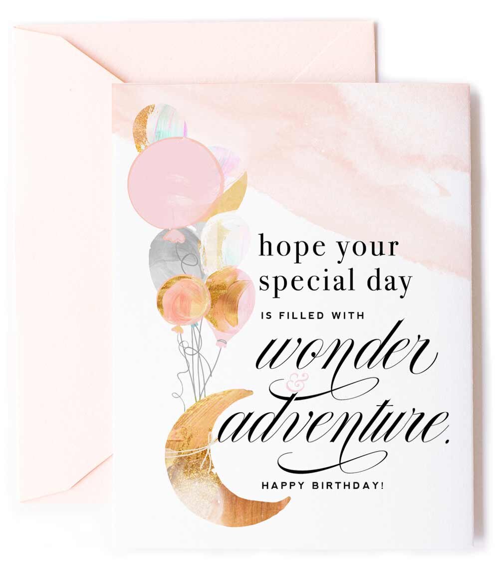 Wonder and Adventure, Inspirational Birthday Greeting Card